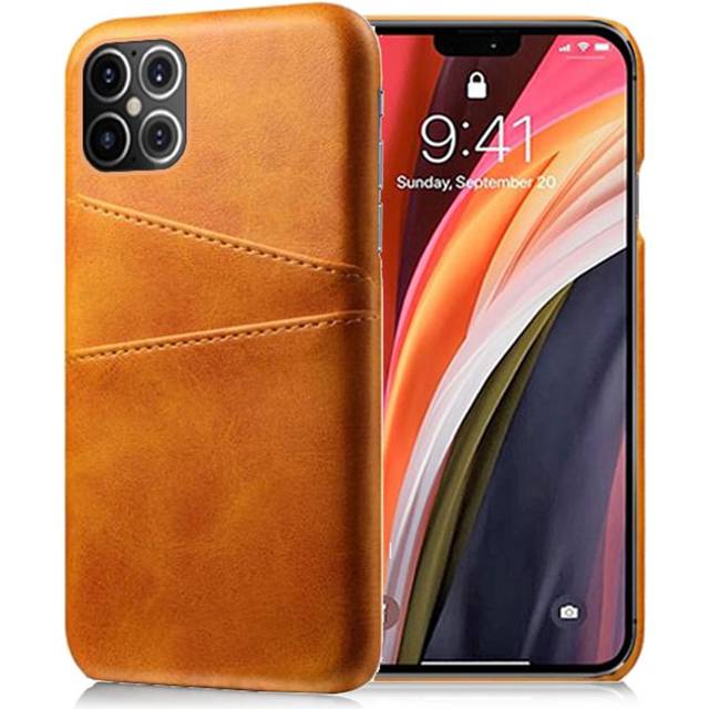 iPhone 12 Pro Max skal med korthållare - Brun