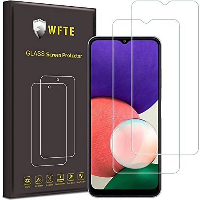 WFTE [2-Pack Screen Protector for Samsung Galaxy A22s 5G/A22 5G,Anti-fingerprint,Bubble-Free,Dust-Free Premium Tempered Glass Screen Protector Fo