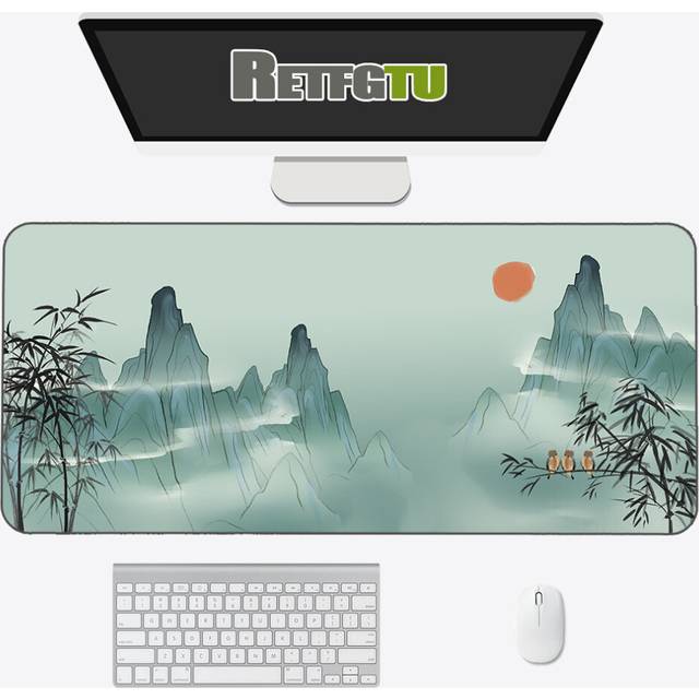 (a-shuimohua-022 800x400x3mm) Chinese Style ink Painting Mouse Pad Oversized XXL Game Desk Pad Computer Pad Keyboard Pad Desk Anime Mousepad