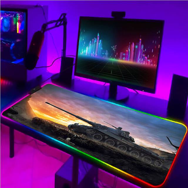 (a-ZY001325 250x350x3mm) Mousepad Anime World of Tanks Rgb Pc Gamer Mouse Gaming Pad Luminous With Wire Desk Carpet Deskpad Keyboard Laptop Mat Backli