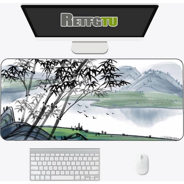 (a-shuimohua-024 900x400x3mm) Chinese Style ink Painting Mouse Pad Oversized XXL Game Desk Pad Computer Pad Keyboard Pad Desk Anime Mousepad
