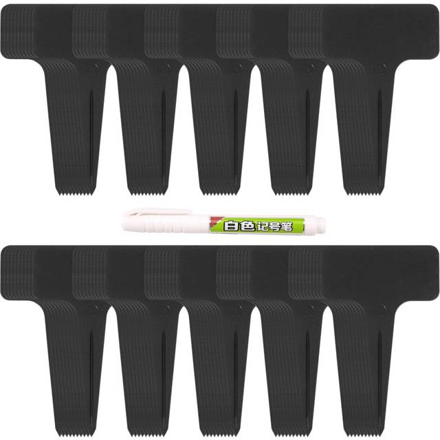 101Pcs/Set Black Plant Labels Water T-Types Plant Tag Reusable Nursery Garden Labels Plant Markers for Flower Vegetables