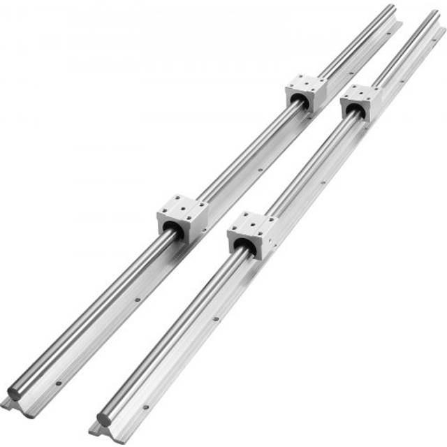 VEVOR Linear Guide Rail Set, SBR12 1000mm, 2 PCS 39.4 in/1000 mm SBR12 Guide Rails and 4 PCS SBR12UU Slide Blocks, Linear Rails and Bearings Kit for Automated Machines DIY Project CNC Router Machines