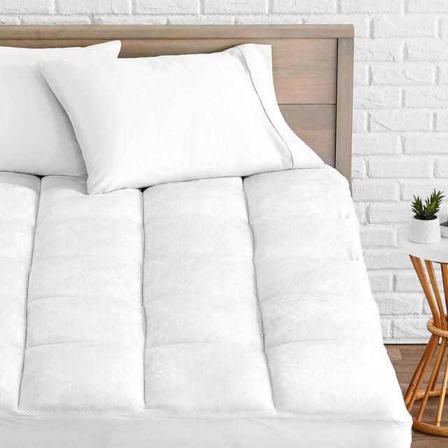 Bare Home Twin Mattress Pad  Pillow Top Reversible  Soft Mattress Topper  Cooling Breathable  8 to 24 Deep Pocket  Fitt
