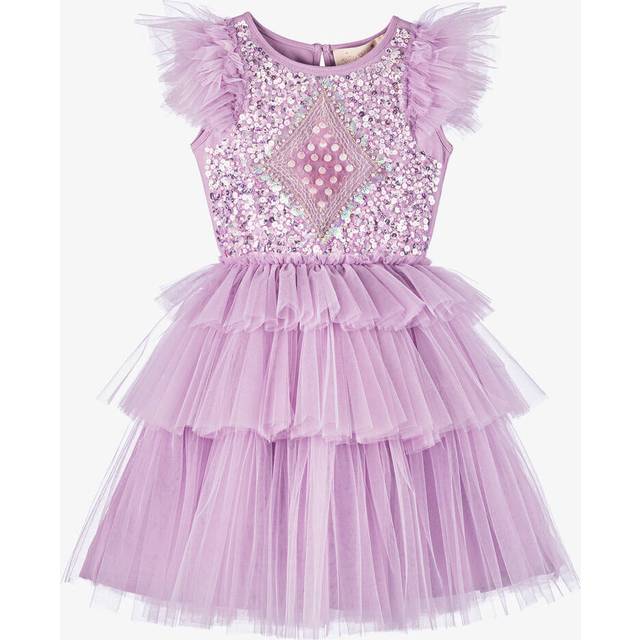 Tutu Du Monde Girls Lilac Thistle Kids Mirror Ball Gem-embellished Tulle and Cotton-jersey Dress 4-11 Years 10-11