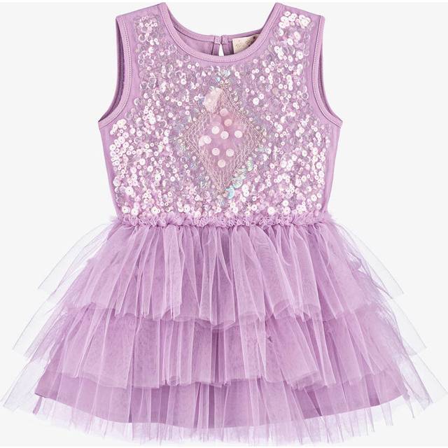 Tutu Du Monde Lilac Thistle Mirror Ball Gem-embellished Tulle and Cotton-jersey Dress 6-24 Months 6-12