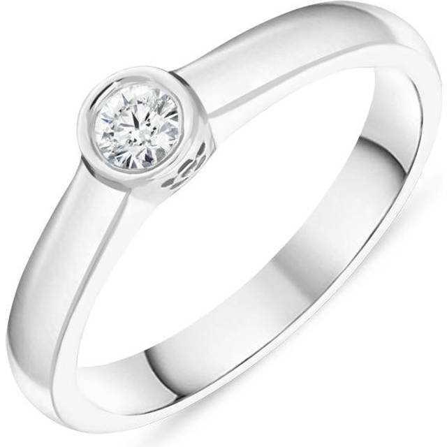 Platinum 0.14ct Diamond Flower Solitaire Ring - K