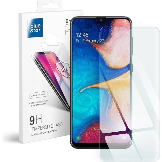 Blue Star HÃ¤rdat Glas SkÃ¤rmskydd till Samsung Galaxy A20
