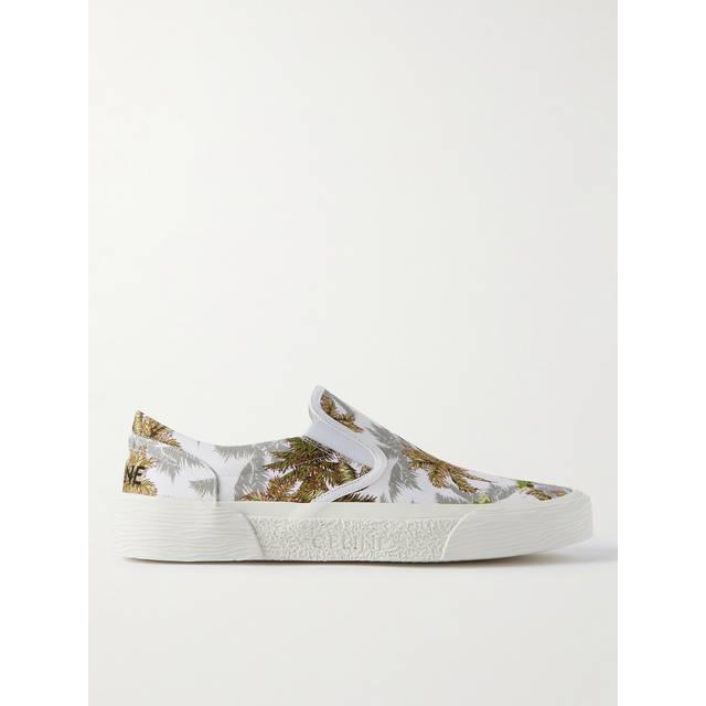 CELINE HOMME - Printed Canvas Slip-On Sneakers - Men - Neutrals - EU 45