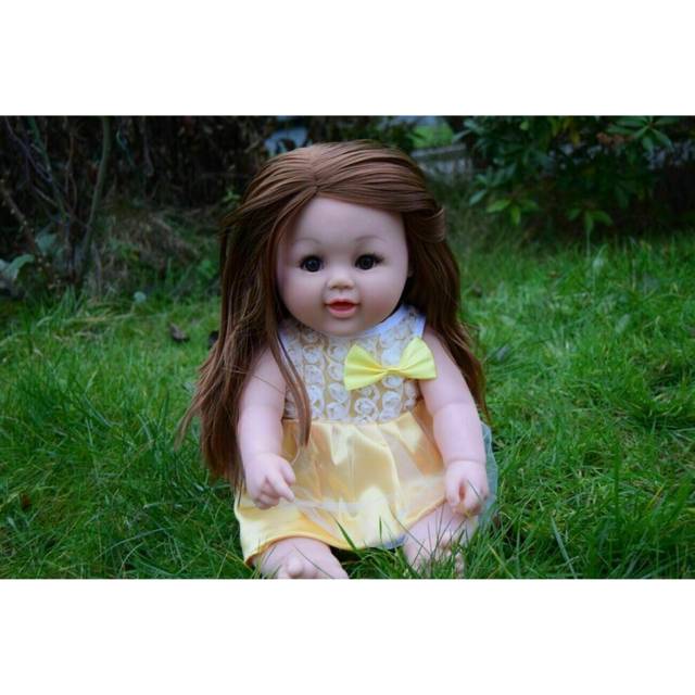 "18"" Large Lovely Baby Girl Prom Dress Doll 100% Vinyl.Life Weight 1kg"