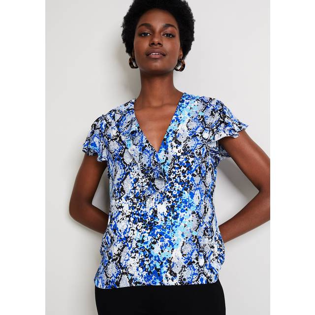 Damsel in a Dress Women's Anysia Snake Print Blouse - Blue - 12