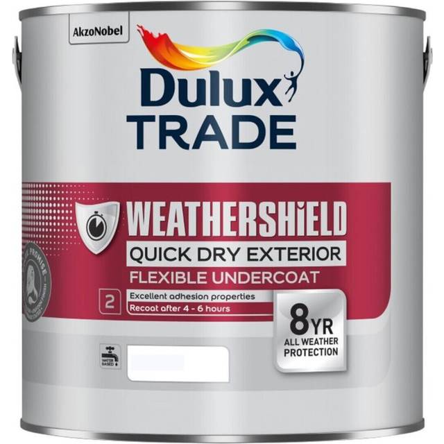 Dulux Trade Weathershield - Exterior Quick Drying Undercoat Pure Brilliant White 5L