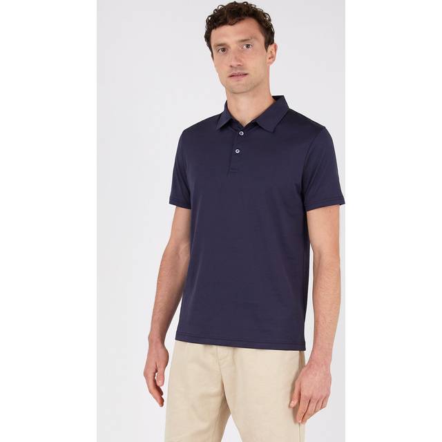 Sunspel Mens Vy Regular-fit Short-sleeve Cotton Polo Shirt L - NAVY