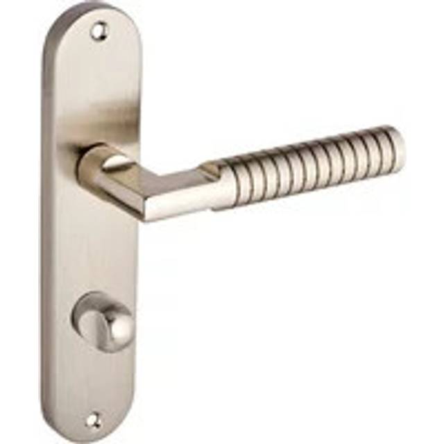 Kempston Lever Bathroom Thumb Lock Door Handle - Dual Tone Nickel - Pair - Designer Levers