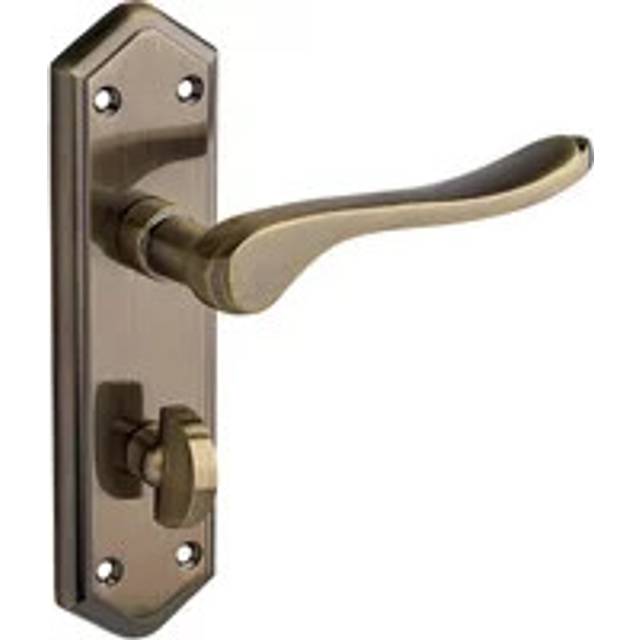 Bewdley Antique Brass Lever Bathroom Door Handle - 1 Pair - Gold