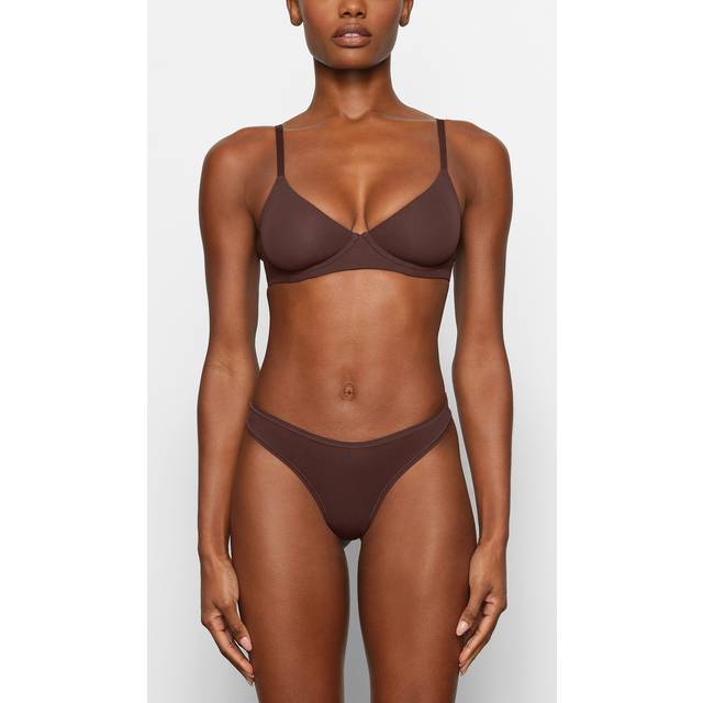 Skims Womens Cocoa Fits Everybody Demi Unlined Stretch-woven Bra 32d - COCOA