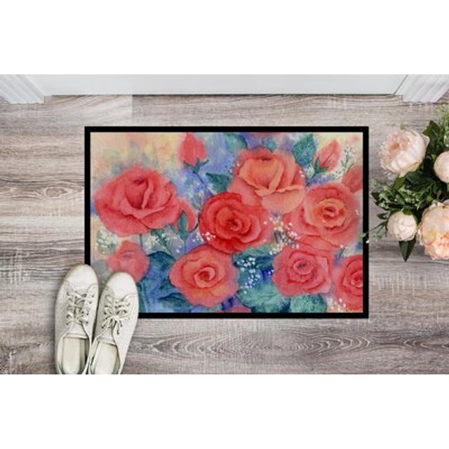 """""Caroline's Treasures IBD0251JMAT Roses Indoor or Outdoor Mat  24"""""""" x 36""""""""  Multicolor"""""