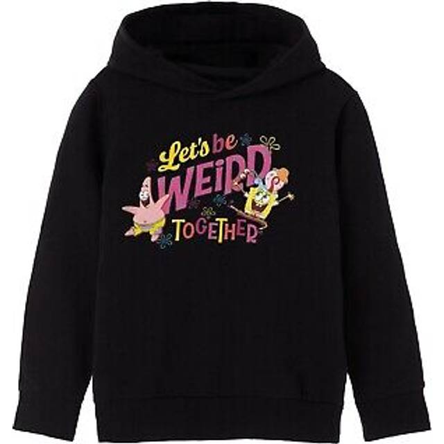 (11-12 Years, Black) SpongeBob SquarePants Girls Let's Be Weird Together Hoodie