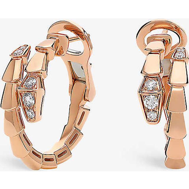 Bvlgari Rose Gold and Diamond Serpenti Viper Hoop earrings - One size