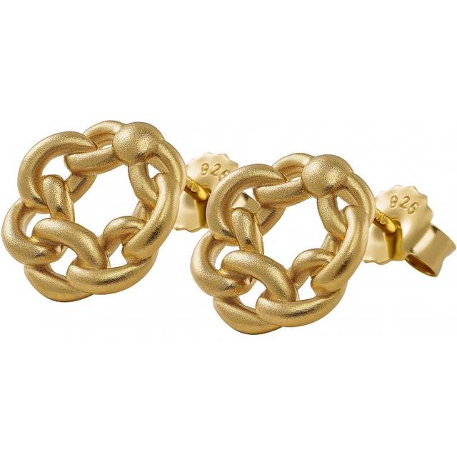 Orphelia 'Estelle' WoMens 925 Sterling Silver Stud Earrings - Gold ZO-7516/G - One Size