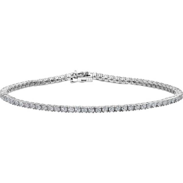 Diamant L'Eternel Womens Diamond Tennis Bracelet, 18ct White Gold I/SI Round Brilliant Certified Bracelet,2.00ct Weight - One Size