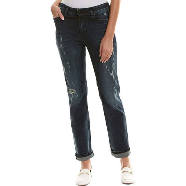 Women's DIESEL Womens Denim Jeans REEN 0844T Distress Regular Fit Straight Leg DNA Jeans - Black - Size: 34in/8