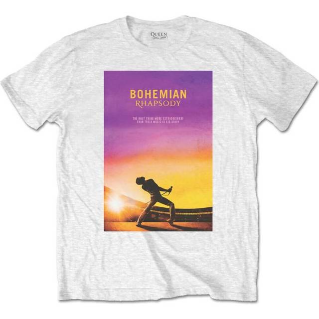 (2XL) Queen Bohemian Rhapsody Film 'Poster' (White) T-Shirt