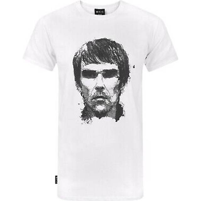 (L, White) W.C.C Unisex Adult Ian Brown Longline T-Shirt