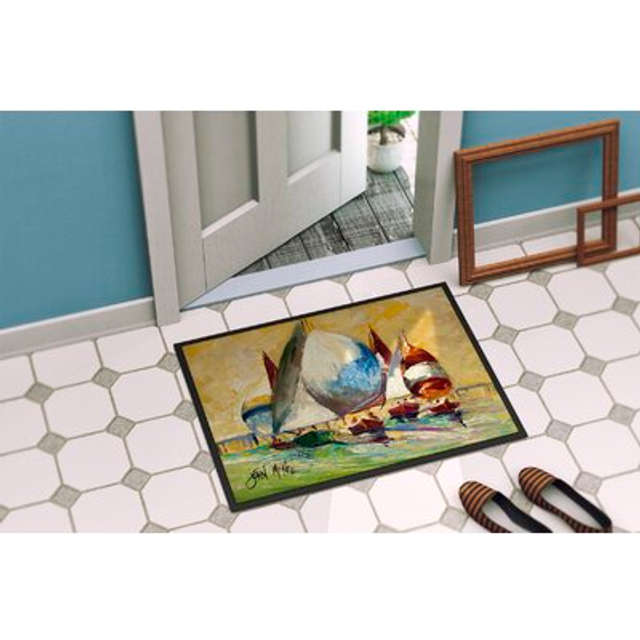 """""Caroline's Treasures Bimini Sails Sailboat Indoor or Outdoor Mat  24"""""""" x 36""""""""  Multicolor"""""