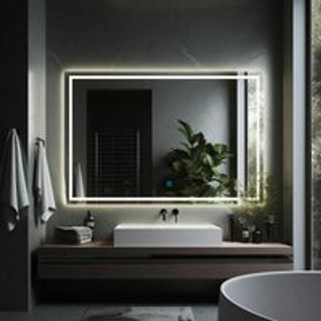 1400x800mm Large Illuminated Led Bathroom Mirror with Demister Pad [IP44 Rated] Rectangular Backlit Wall Mounted,Touch Sensor Switch