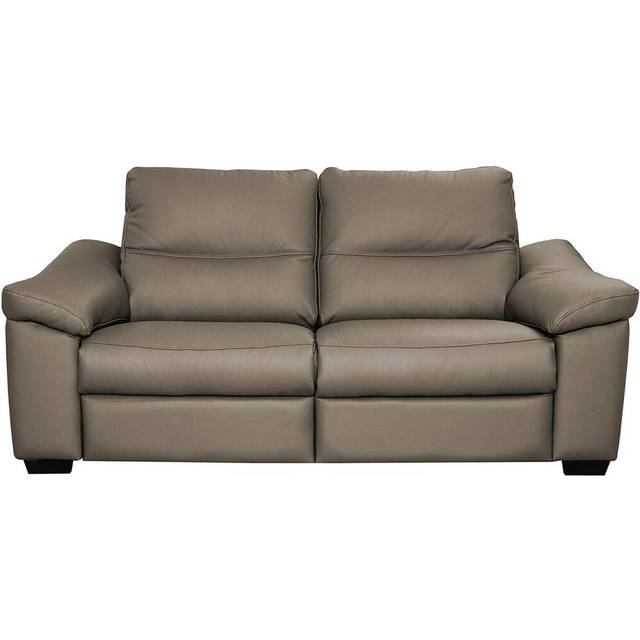 17 Stories Edeltrudis Genuine Leather 2 Seater Reclining Sofa Taupe 100cm H X 175cm W X 95cm D
