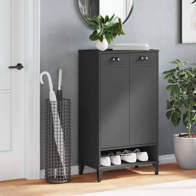 10 Pair Shoe Storage Cabinet - Anthracite Grey (10)