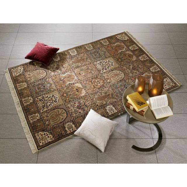 Hand Knotted Wool/Silk Brown Rug (Runner 80 x 250 cm)
