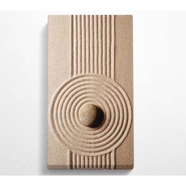 Flloyd Circular Sand Script Zen - Wrapped Canvas Art Prints (81.3cm H x 40.6cm W x 1cm D)
