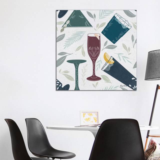 Fruity Cocktails Pattern IV by Becky Thorns - Wrapped Canvas Graphic Art (93.98cm H x 93.98cm W x 1.91cm D)