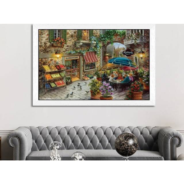 &#39;Contentment&#39; by Nicky Boehme - Floater Frame Painting Print on Canvas - White (101.6cm H x 152.4cm W x 3.81cm D)