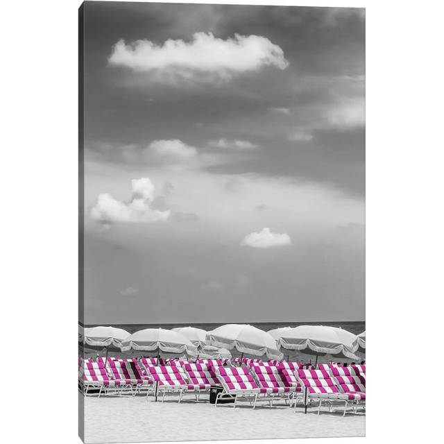 Beach Scene With A Pink Color Pop (101.6 cm H x 66.04 cm W x 3.175 cm D)