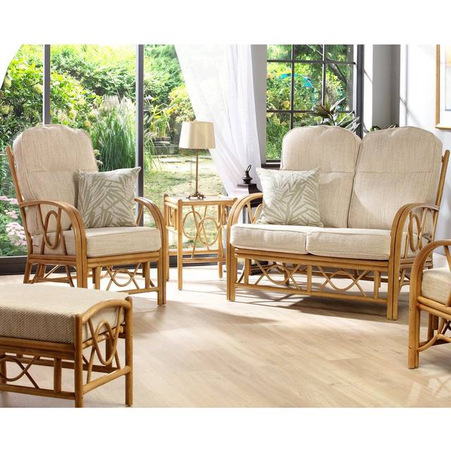 17 Stories Smithies 4 Piece Conservatory Sofa Set Beige Cream 4