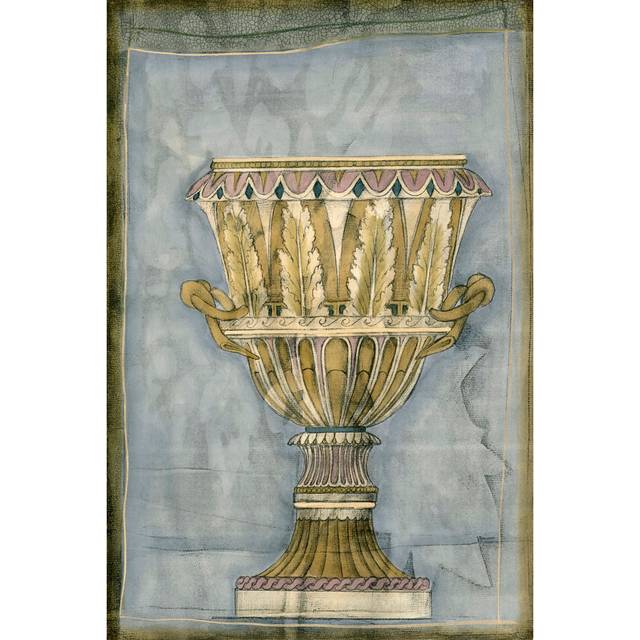 Small Urn And Damask IV (ST) by Jennifer Goldberger - Wrapped Canvas Art Prints (91cm H x 61cm W x 3.8cm D)