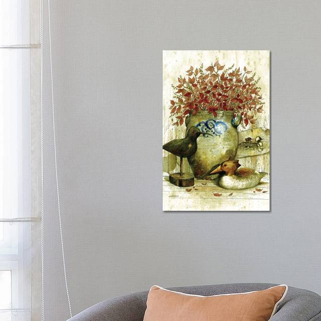 Woodcarvers Bench by Giordano Studios - Wrapped Canvas Painting (66.04cm H x 45.72cm W x 3.81cm D)
