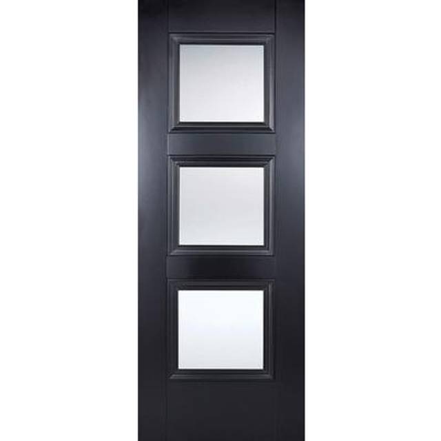 LPD Amsterdam Black Glazed Internal Door (Size: 1981 x 762mm, Thickness: 35mm)