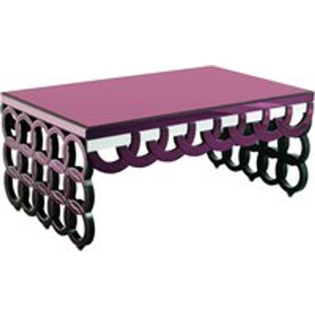 Interiors by Premier Wooden Coffee Table, Mirrored Glass Top Wooden Coffee Table, Large Modern Coffee Table For Living Room - Purple - One Size