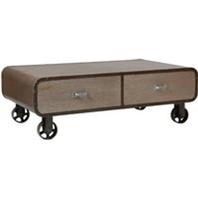 Coffee Table For Living Room / Garden Low Outdoor Coffee Tables With Wheels mdf Wooden Finish Rivet Square Furniture With Storage Drawers 40 x 120 x