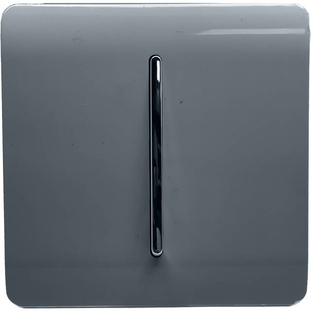 Trendi 1 Gang 1 Way Modern Glossy 10 Amp Rocker Light Switch Warm Grey