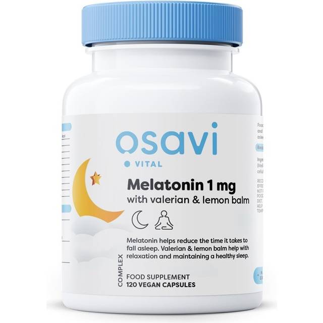 Melatonin med Valeriana & Citronmeliss, 1 mg - 60 veganska kapslar