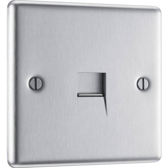 BG Brushed Steel Telephone Socket Slave
