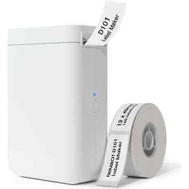 NIIMBOT Label Machine D110 Sticker Printer Maker with 1 Roll Whitel Label Printer for School Office Home Organization(White)