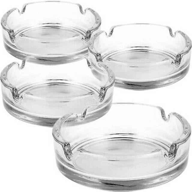 com-four 4x ashtrays made of glass - ashtrays for household and catering - glass ashtrays for cigarettes - smoking collectors made of 5 mm thick