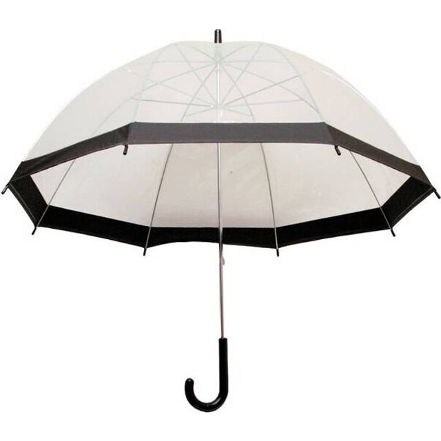 Clear See Through Transparent Dome Bubble Parasol Birdcage Umbrella ~ Black