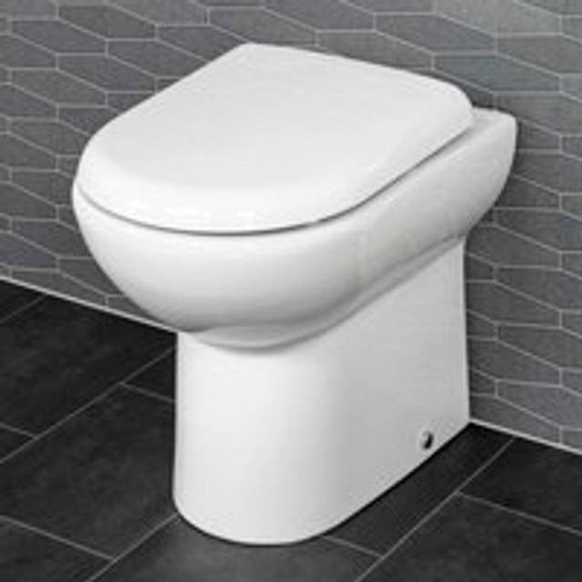 Affine - btw Back To Wall Toilet Pan wc Round Modern Top Mount Soft Close Seat White